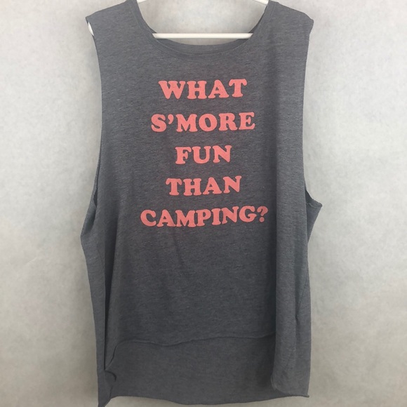 Hollister Tank Top Medium Gray Peach S’more Camp - Picture 1 of 5